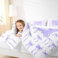 thumbnail image 3 of Manfei Coquette Purple Bowknot Full Size Comforter Sets For Girls,Purple 3D Letter M Monogrammed Bedding Sets,Reversible,3-Piece, 3 of 7
