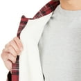 thumbnail image 4 of Men's Smith's Workwear Plaid Sherpa-Lined Cotton Flannel Shirt Jacket Color: Burgundy Size: L, 4 of 5