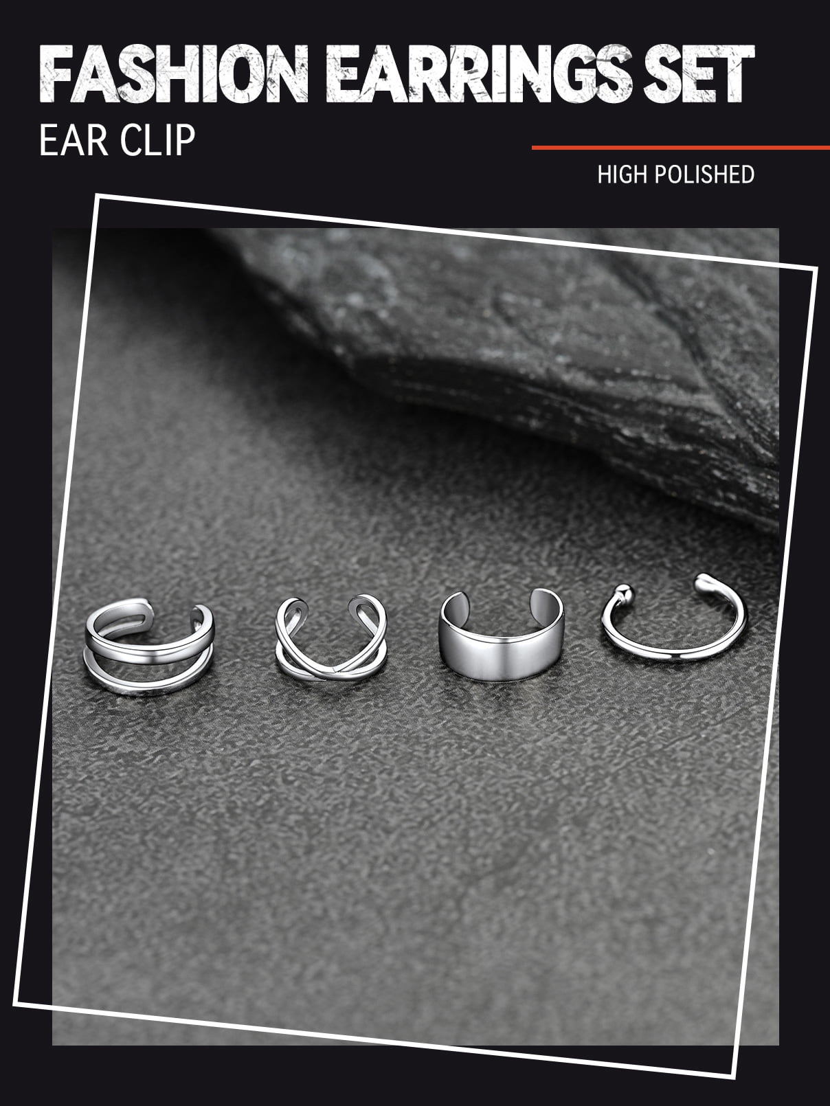 FaithHeart 4 Pcs Helix Ear Cuff Set for Women Non Pierced 925 Sterling Silver Earrings Dainty Criss Cross Double Lines Adjustable Minimalist Ear Clips Jewelry Gift for Mom Mothers Day