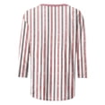 thumbnail image 4 of 3/4 Sleeve Tops for Women Striped Print Crew Neck Shirts Loose Fit Going Out Tops Business Dressy Casual Tunic Blouses 2026 Summer Basic Tees Beach Vacation Outfits, 4 of 5