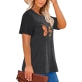 thumbnail image 3 of Anbech Butterfly Sunflower Plus Size T-Shirts for Women Graphic Butterfly Believe Yourself Sunflower Print Oversize Short Sleeves T-Shirt with Round Neck, 3 of 9