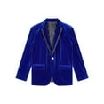 thumbnail image 3 of inhzoy Kids Boys Velvet Blazer Suit Jacket Gentleman Formal Jacket Outerwear,Sizes 4-16 Royal Blue 12, 3 of 8