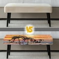 thumbnail image 6 of POLERO Dining Bench Cover Washable Fabric Piano Bench Seat Cover Removable Rectangle Seat Cushion Protector for Home Garden, Bedroom, Hotel (Tropical Palm Tree Sunset), 6 of 7