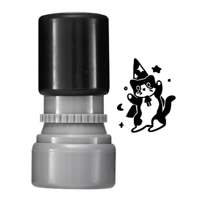 Outdor 5ml Cat Pattern Stamp Counts Round Self Inking Stamp Stamp For Journals Scrapbook Cards & Teacher Black Cats Decorative
