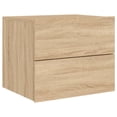 thumbnail image 3 of Wall-mounted Bedside Cabinet with LED Lights Sonoma Oak, 3 of 11
