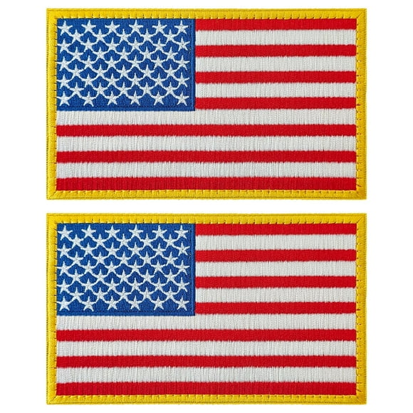 Patch CXWLJL con bandera estadounidense bordada de 13 x 8 cm, 2 unidades