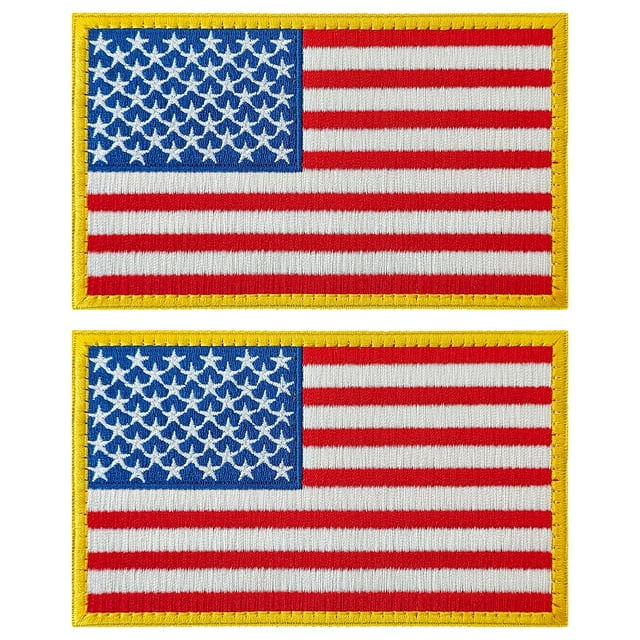 Patch CXWLJL con bandera estadounidense bordada de 13 x 8 cm, 2 unidades