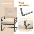 thumbnail image 4 of SOLAURA Patio Outdoor Furniture Patio Chairs 3 Piece Bistro Iron Frame Sets Cushions and Side Coffee Table -Brown, 4 of 7