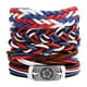 thumbnail image 1 of KAKOWELY Pulsera tejida ajustable con dijes de cuentas de fútbol de aleación de 5 piezas, regalo de joyería, 1 of 4