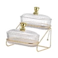 thumbnail image 3 of Dried Fruit Dish Transparent Appetizer Tray Food Storage Tray Nordic Stylish for 2 Tier, 3 of 8