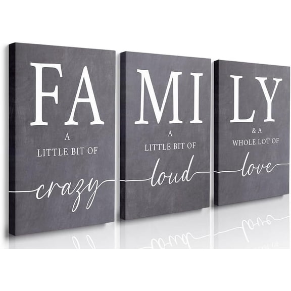 Gray Home Wall Art for Living Room Dining Room Pictures Wall Decor Farmhouse Family Home Decorations for Walls Painting Decorative Family Walls Decor Entryway Posters Print Set of 3 12"X16"