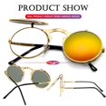 thumbnail image 4 of Gafas de Sol Redondas AIEYEZO con Visera Abatible para Hombre y Mujer Estilo Steampunk, 4 of 6