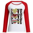 thumbnail image 3 of Qiopertar Imprimé de la Saint-Valentin pour Femmes Mode Décontractée Col Rond Manches Longues Pull Chandail en Molleton Haut Chemisier Liquidation Livraison Gratuite à Moins de 5$ jusqu'à 90 % de Réduction, 3 of 3