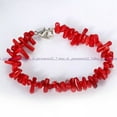 thumbnail image 6 of K-KED 3x10mm Natural Red Coral Chip Gems Beads Necklace Bracelet Earrings Delicate Jewelry Set, 6 of 6