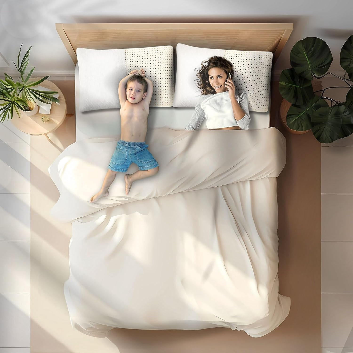 OrganicTextiles All Natural Low Profile Low Height Latex Pillow (Standard Size, Soft), with GOTS Certified Organic Cotton Covering