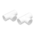 thumbnail image 1 of Conector de tubo de agua de PVC en forma de T de 20 mm de diámetro interno, unión de 3 vías, 2 piezas, 1 of 1