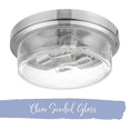 thumbnail image 3 of Prominence Home Madelyn 13" Brushed Nickel Flush Mount Indoor/Outdoor Light with Square Clear Seeded Glass Shade, 3 of 6
