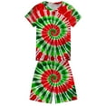 thumbnail image 3 of WOYY Big Boys Tie Dyed Short Sleeve T-Shirt Shorts Set Summer Outfits, Sizes 9-10, 3 of 6