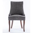 thumbnail image 2 of Set of 4 Cover Removable Interchangeable Upholstered Dining Chairs Linen Parsons Diner Chair Upholstered Fabric Dining Room Chair with Solid Wood and Padded Seat Dining Chairs (Grey), 2 of 9