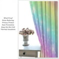 thumbnail image 4 of Rainbow Curtains, Tie Dye Pastel Colorful Sky Stars Cartoon Window Drapes for Sweet Princess Glitter Girly Bedroom Living Room, 55" W X 63" L, 4 of 6