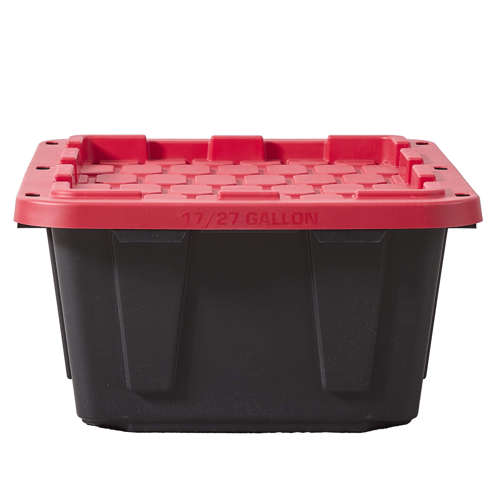 Hyper Tough 17 Gallon Medium Storage Bin with Snap Lid, Black and