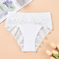 thumbnail image 6 of opolski Women Underpants High Waist Hollow Out Lace Soft Breathable Anti-septic Stretchy Moisture-wicking Flower Embroidery Mesh Lady Panties Briefs, 6 of 8
