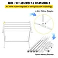 thumbnail image 6 of VEVOR Freestanding Towel Rack, 5 Bar, White, Pool Outdoor PVC T-shape Poolside Storage Organizer, Include 8 Towel Clips, Mesh Bag, Hook, Also Stores Floats and Paddles, for Beach, Swimming Pool, Home, 6 of 9