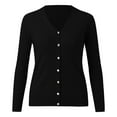 thumbnail image 4 of Vedolay Women's Cardigan Sweaters Long Sleeve Sweaters Knit Cardigan Coats Jacket Coat Black,L, 4 of 5