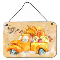 Carolines Treasures CK2608DS812 Fall Harvest Bichon Fris? Wall or Door Hanging Prints 8x12 multicolor