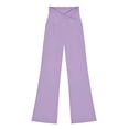 thumbnail image 6 of Rotm Girls Wide Leg Pants Girl's Flare Leggings High Waisted Yoga Pants Bootcut Dance Casual Pants Activewear Kids Bell Bottoms Purple,5-6 Years, 6 of 6