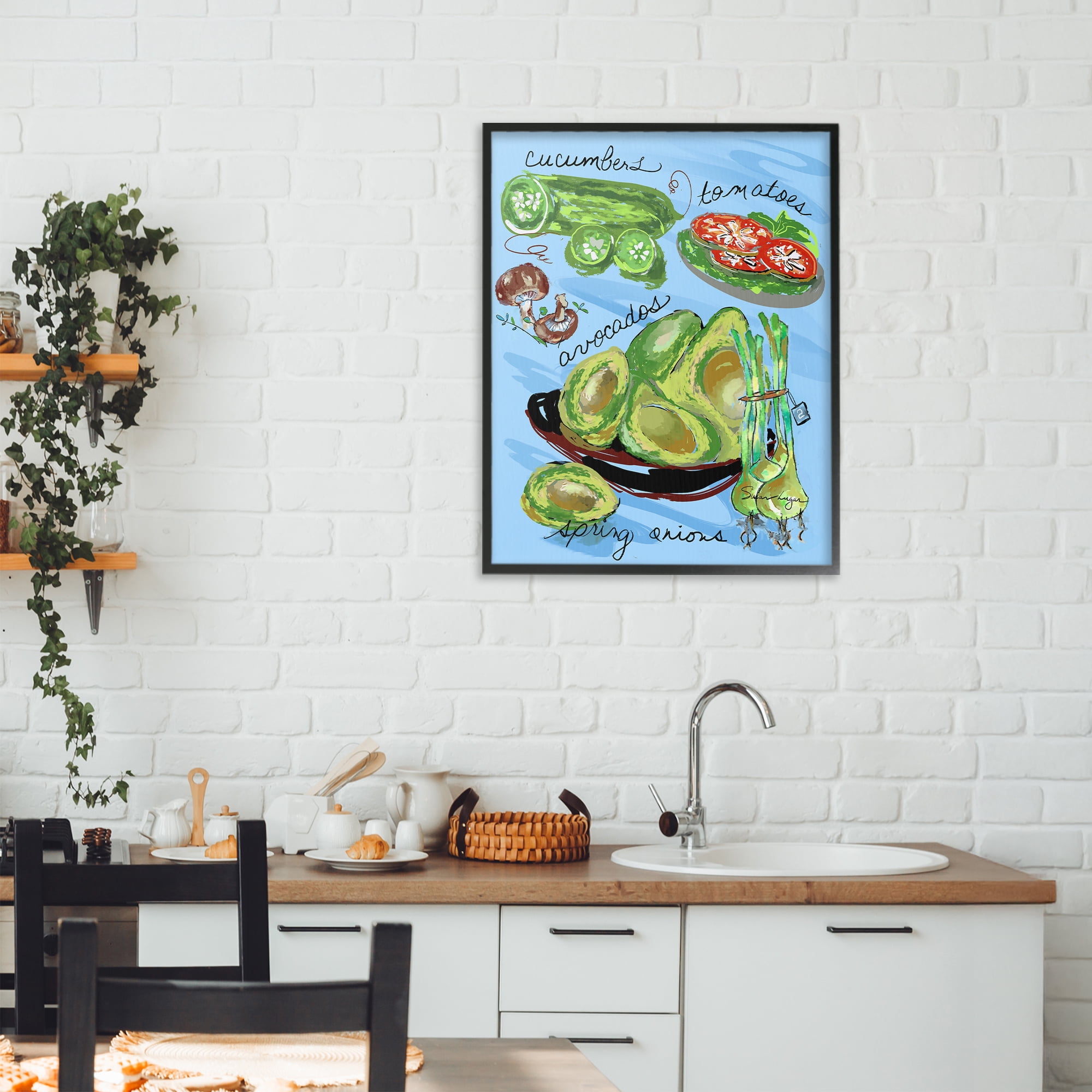 Stupell Industries Fresh Produce Collection Black Framed Giclee Art, design by Susan Lugar