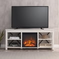 thumbnail image 3 of Evelyn&Zoe Sawyer Rectangular TV Stand with Log Fireplace for TV's up to 65" in White, 3 of 9