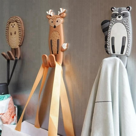

ZEROFEEL Unique Multifunctional Cute Animals Magnetic Hooks Removable Decorative Fridge Sticker Refrigerator Message Magnet Key Holder