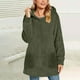 thumbnail image 2 of Tops deportivos,Chaqueta con capucha de color liso para mujer, sudadera informal holgada, top de poliéster de manga larga para uso diario, sopatenor, 2 of 8