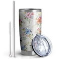 thumbnail image 2 of 20oz Tumbler with Lid and Straw Stainless Pioneer Flower Steel Vacuum Insulated Water Coffee Tumbler Cup, Double Wall Vacuum Insulated Travel Mug Reusable Tumblers for Ice Drinks, Hot Beverage, 2 of 7