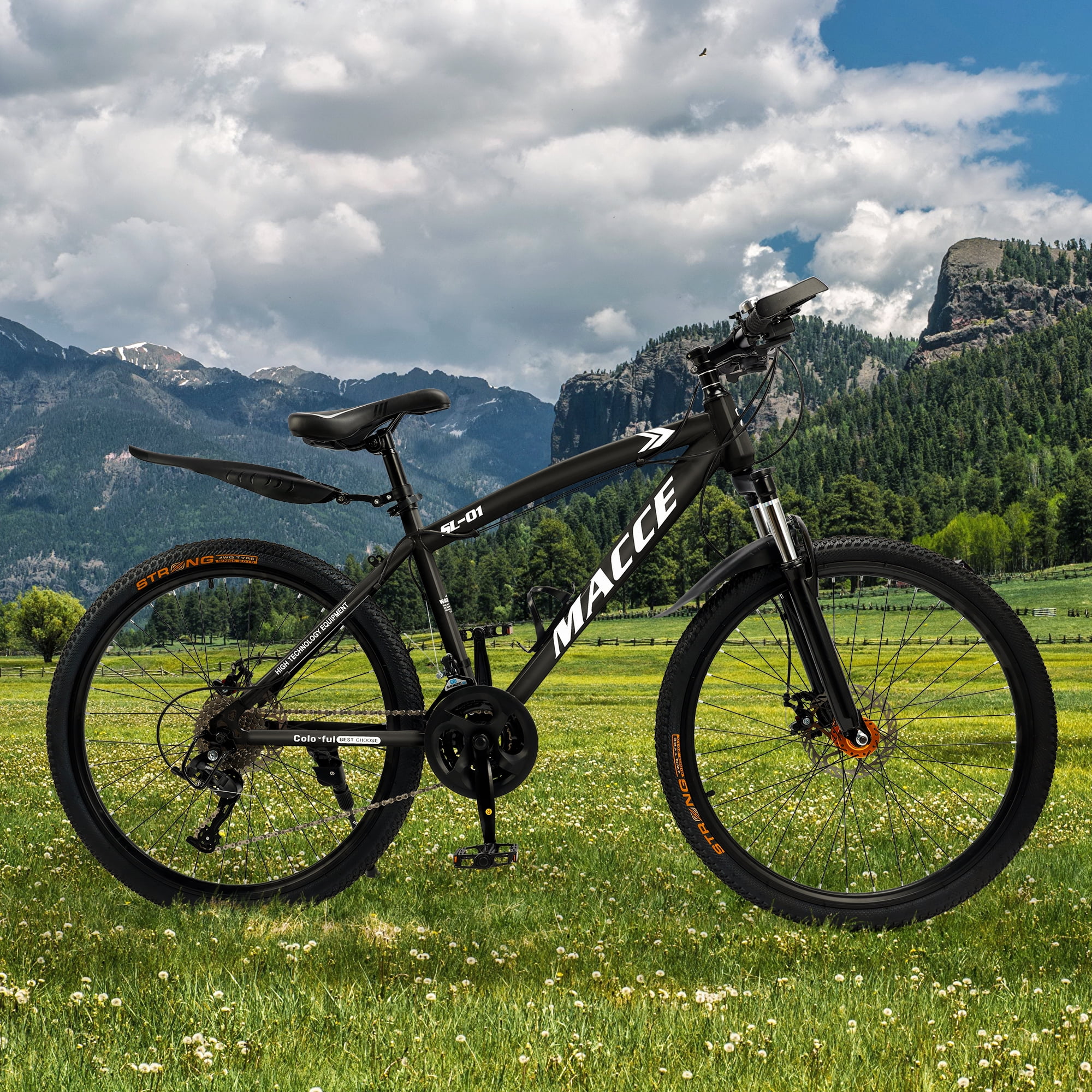 26/27.5 inch Mountain Hardtail Mountain Bike for Men/Women, 27 Speed Twist Shifting, Front Suspension, Comfort Saddle, Purple/Black/White