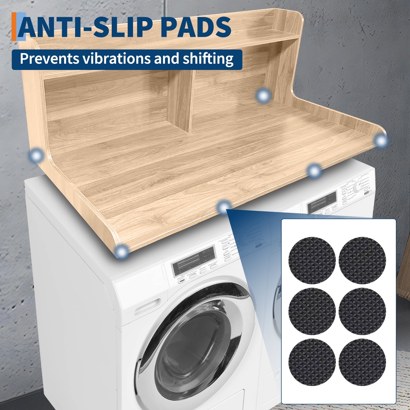 Washer Dryer Countertop, 2-Tier Washer Dryer Countertop Shelf Organizer, Washer and Dryer Topper with Storage Shelf for Laundry Room Organization,54" x 27.55"