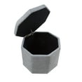 thumbnail image 5 of Brodric Light Grey Linen Storage Ottoman - Upholstered, Tufted, Octagon, 5 of 9