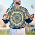 thumbnail image 6 of Daiia Round Mandala1 Mens Baseball Jersey Button Down Shirts Short Sleeve Sports Uniforms-3X-Large, 6 of 9