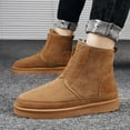 thumbnail image 5 of XDDST Wide Boots for Men Fashion Winter Men Snow Boots Round Toe Flat Bottom Non Slip Water-Proof Zipper Suede Plush for Warm and Comfortable Winter Ankle Boots, 5 of 8