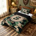 thumbnail image 3 of meiyoeat Camo Letter S Twin Comforter Sets for Boys, Vintage Camouflage Bedding Set, Green, Black Reversible, 2-Piece, 1 Comforter and 1 Pillowcase, 3 of 6