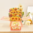 thumbnail image 5 of Flower Greeting Card with Envelope, Thank You Note Card for Birthday Teacher Appreciation, Floral Keepsake Card(2#Orange), 5 of 6