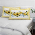 thumbnail image 3 of Yellow Sunflowers Floral Throw Pillow Covers Pastoral Wildflowers Leaf Yellow Plaid Decorative Lumbar Pillow Cover Rectangle Cushion Case for Sofa Couch Bed Living Room Bedroom 20 X 30 Inches, 3 of 9