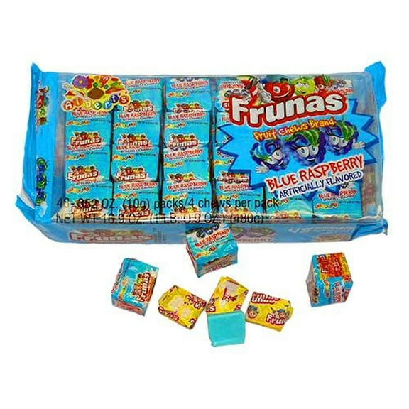 Frunas Blue Raspberry Fruit Chews - Pack of 48