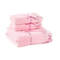 thumbnail image 2 of LiUMX Bath Towel Set with Lace Side & Embroidered Design | 3-Piece Soft Absorbent Cotton Towels | Blue Pink White Yellow Colors | 35x25cm Large Size for Bath & Gift Giving, 2 of 5
