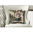 thumbnail image 4 of Ambesonne Cat Throw Pillow Cover Pack of 2, Botanical Cozy Concept Bookworm, 2 Pcs-36"x16", Green Paprika Beige, 4 of 5