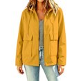 thumbnail image 6 of JUUNthy Womens Cargo Jacket, Windbreaker Full Zip-Up Hooded Lightweight Casual Outerwear with Pockets Purple 2XL, 6 of 15