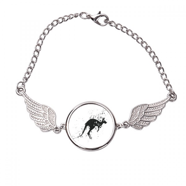 mexican canguro simple y negro Pulsera pulsera pulsera alas de ángel pulsera