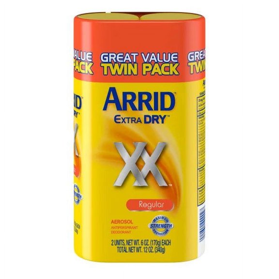Arrid XX Extra Dry Antiperspirant Deodorant, Regular, Twin Pack, 6 oz, 3 Pack