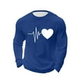 thumbnail image 3 of UVEASISHA Valentines Day Waffle Knit Shirts for Men Long Sleeve Heart Graphic Tees Big and Tall Casual Regular Fit T-Shirts Holiday Gifts Navy XXL, 3 of 9